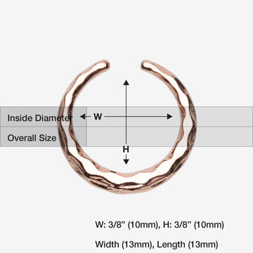 Detail View 1 of Rose Gold Aelia Faceted Steel Pincher Septum Ring